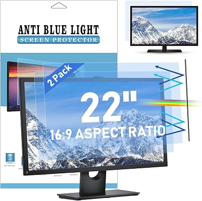LAMA 22 inch Blue Light Blocking Screen Protector Anti-Glare 2 Pack