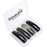 BEADIA Natural Curved Moss Agate Stone Beads 36x10mm 4pcs for DIY Bracelet Jewelry Making