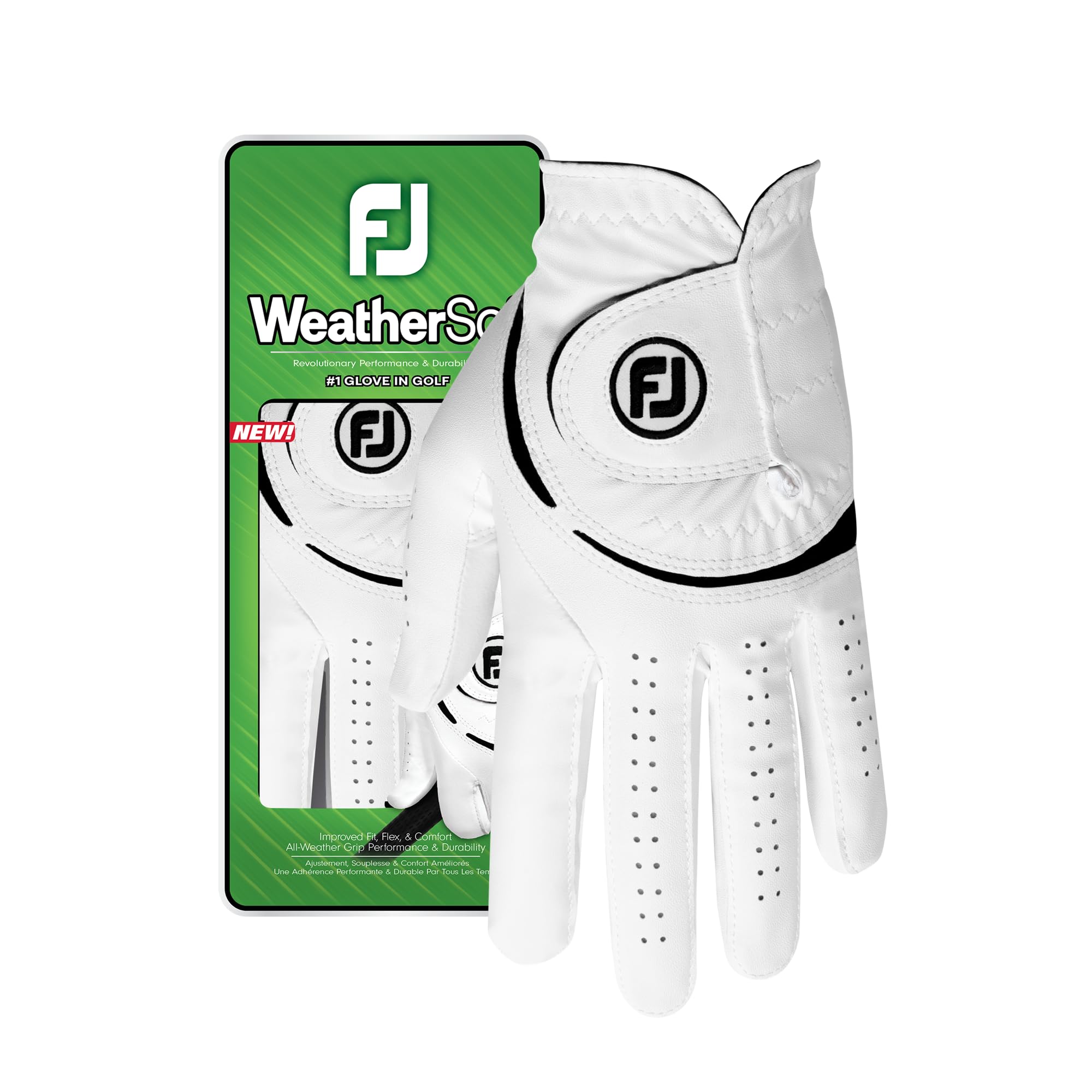 FootJoy WeatherSof Women's Golf Glove, White/Black, Left Hand (for Right Handed Golfer), M EU — image 1
