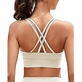 AegisChic Strappy Sports Bra for Women Yoga Sports Bras Criss-Cross Back Workout Medium Support with Removable Cups