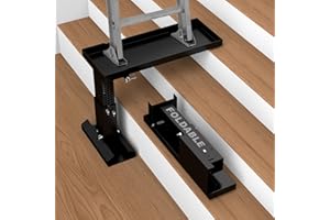 VLAENG Foldable Heavy Duty Ladder Extender LA1-Adjustable Height 9.13"-15", Ladder Leveler for Stair-Ladder Aide-Ladder Leveler for Extension Ladders with 20x7.5" Platform-Non-Slip Mat-Holds up to 880lbs