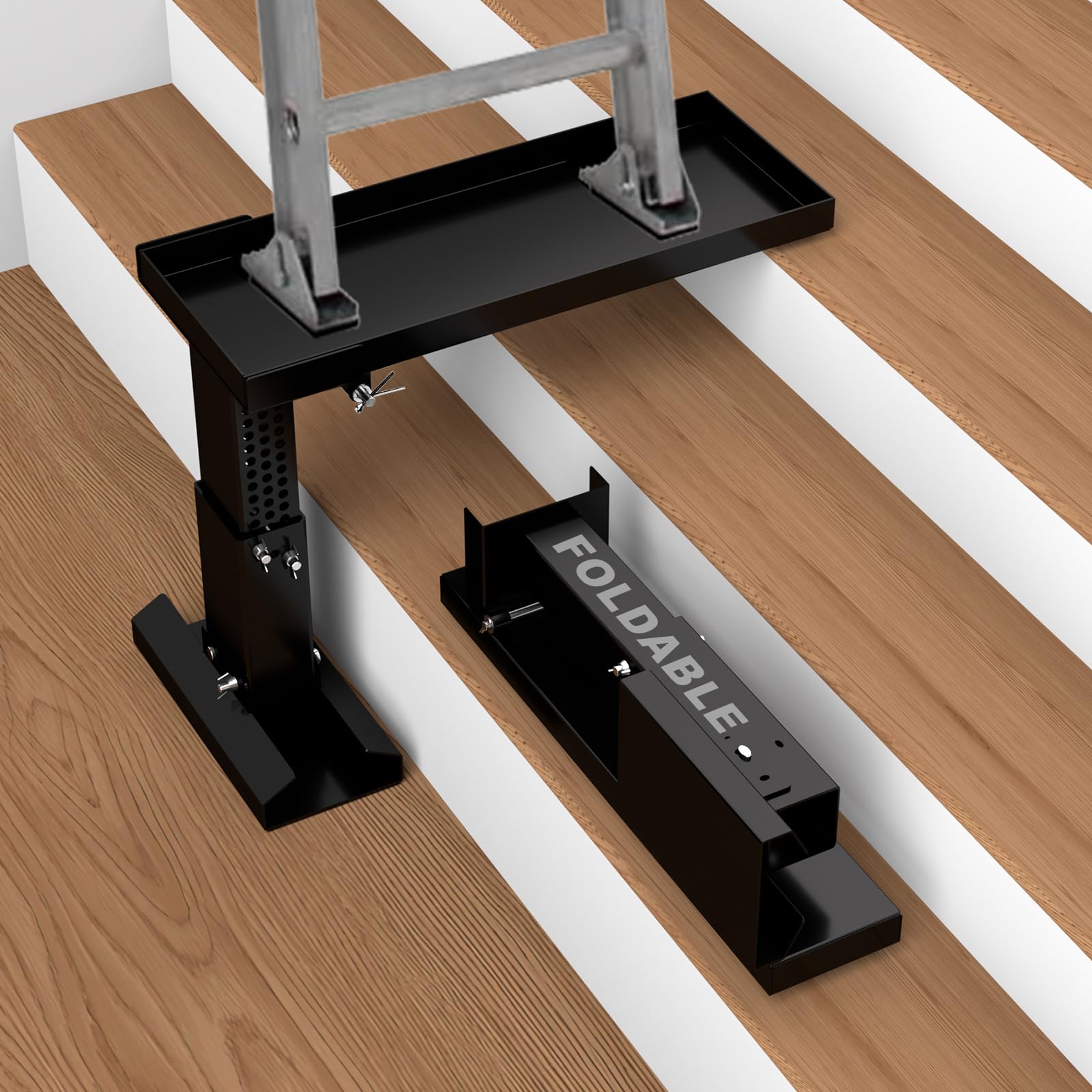 Photo 1 of ***FACTORY SEALED***Foldable Heavy Duty Ladder Extender LA1-Adjustable Height 9.13"-15", Ladder Leveler for Stair-Ladder Aide-Ladder Leveler for Extension Ladders with 20x7.5" Platform-Non-Slip Mat-Holds up to 880lbs