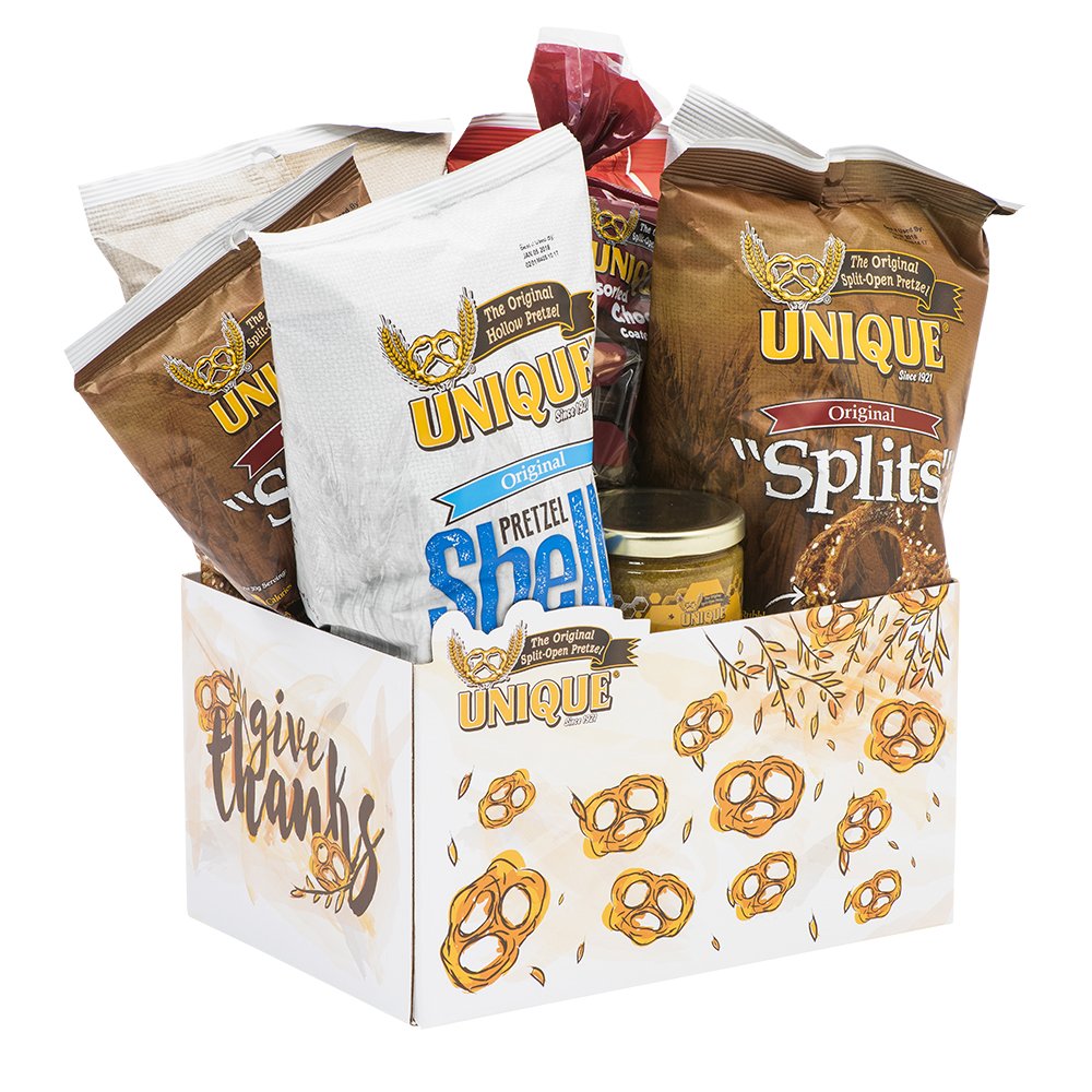 Unique Pretzels Giving Thanks Falling Pretzel Gift Basket Box Grocery & Gourmet Food