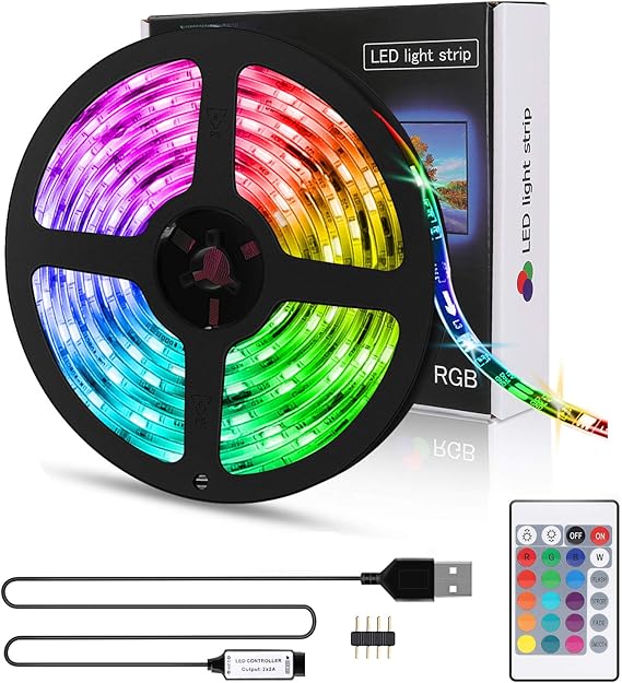 LED Ruban 5m, Zorara Bande LED USB 5050 SMD RGB IP65 Étanche, Bande