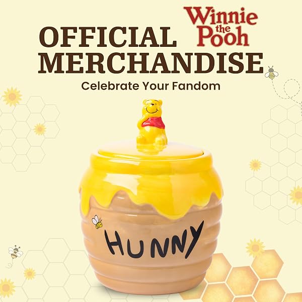 SILVER BUFFALO DISNEY WINNIE THE POOH HUNNY POT CERAMIC COOKIE JAR, SMALL