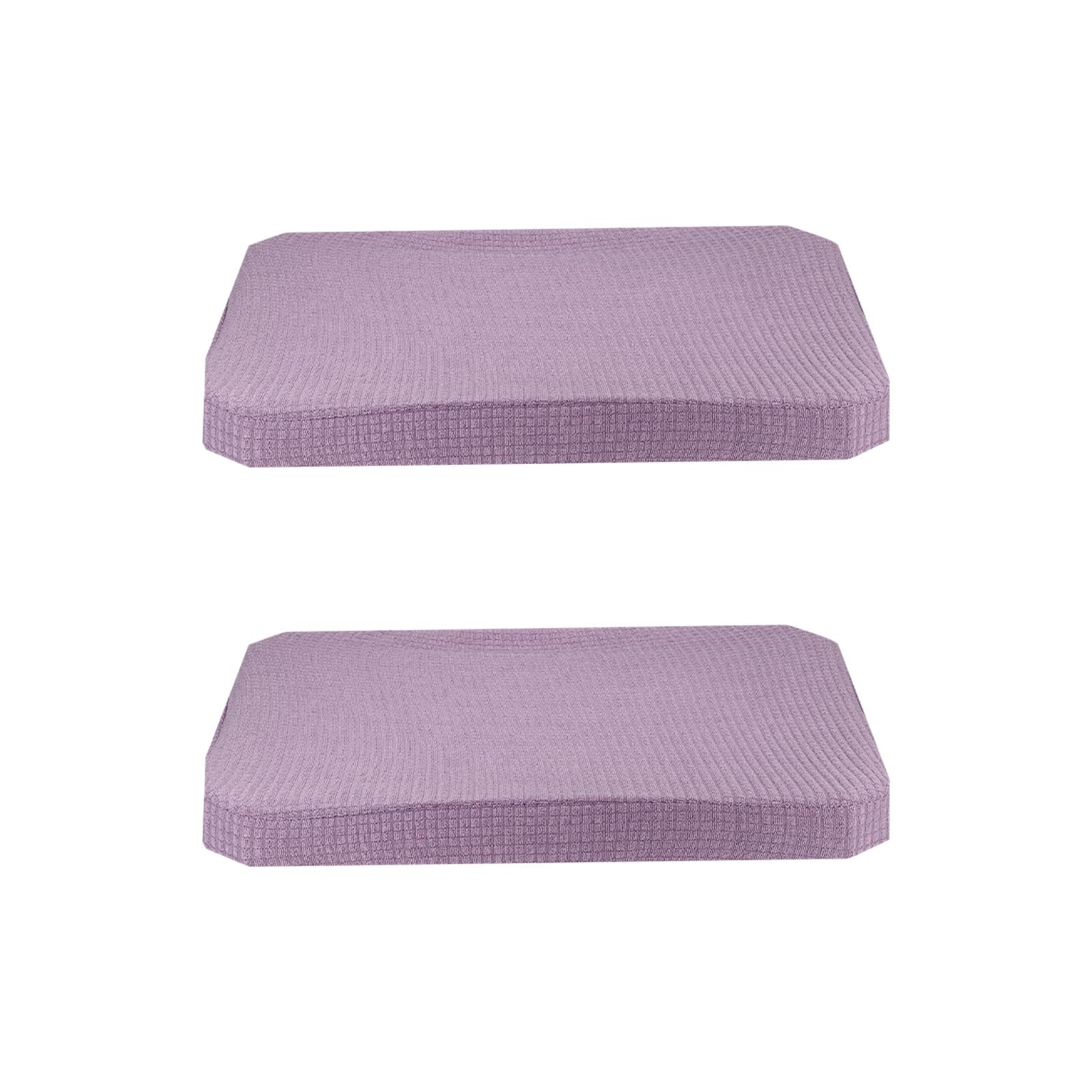 PATIKIL Chair Seat Covers Rectangle, 2 Pack Washable Dining Chair Covers Removable Dining Protector Slipcovers for Home Kitchen Party, Light Purple