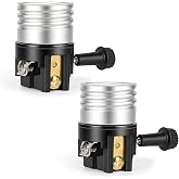 UL Listed E26/E27 Lamp Socket Replacement, Light Socket, 2 Pack | Aluminum Medium Base Socket With On Off Knob Switch For Lamp Repair Replacement And DIY Lighting Projects