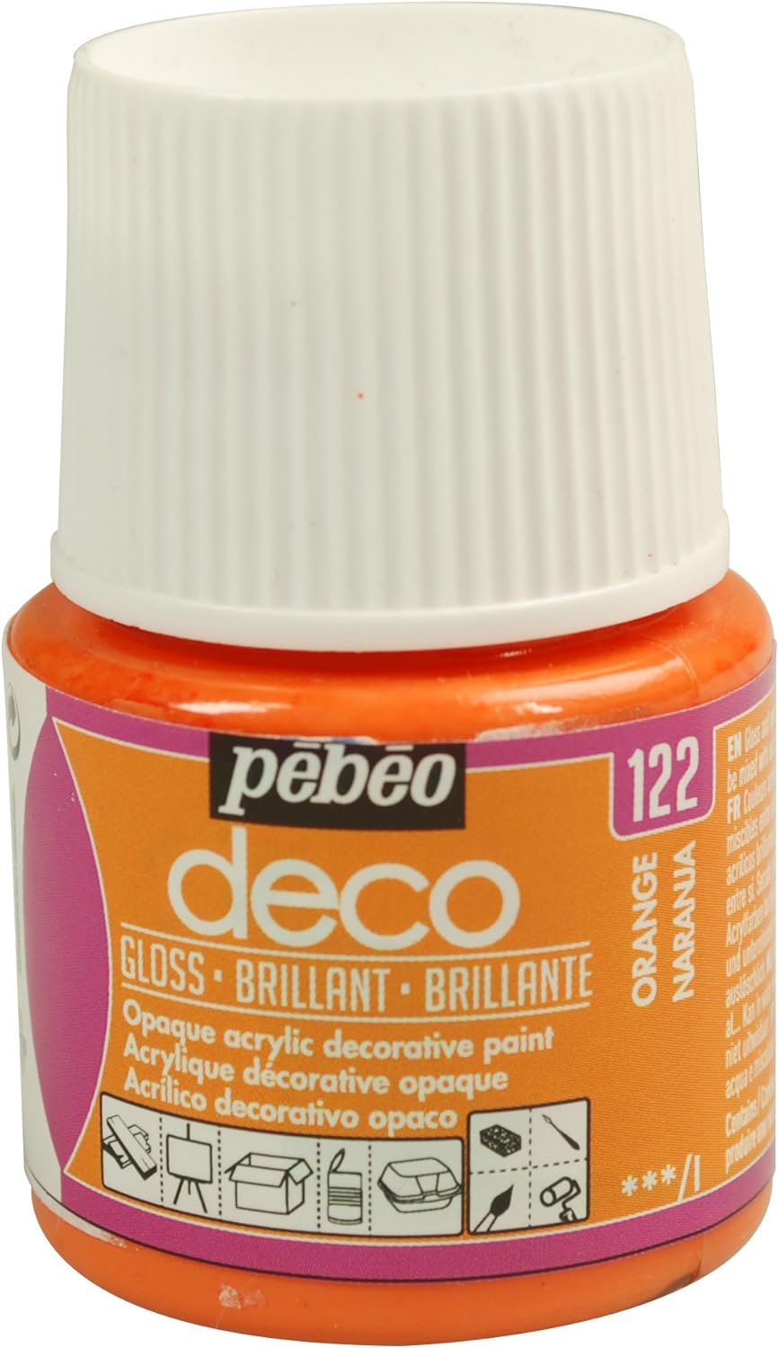 Pebeo Deco Bright Paint, Orange, 45 ml, 45 ml (Pack of 1)