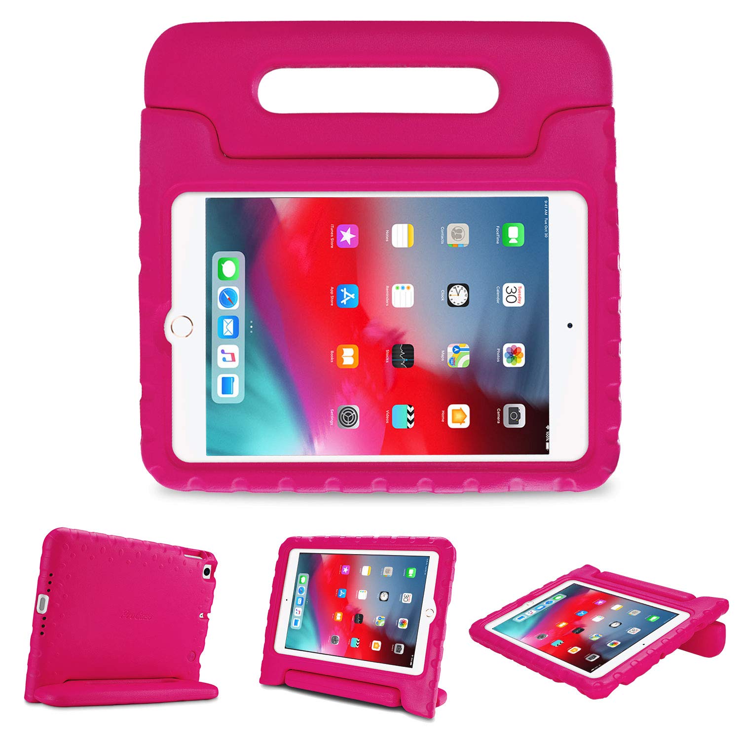ProCase Kids Case for iPad Mini 5 / Mini 4, Ultra Lightweight Shockproof Kids Friendly Protective Cover Rugged Case with Handle Kickstand –Magenta