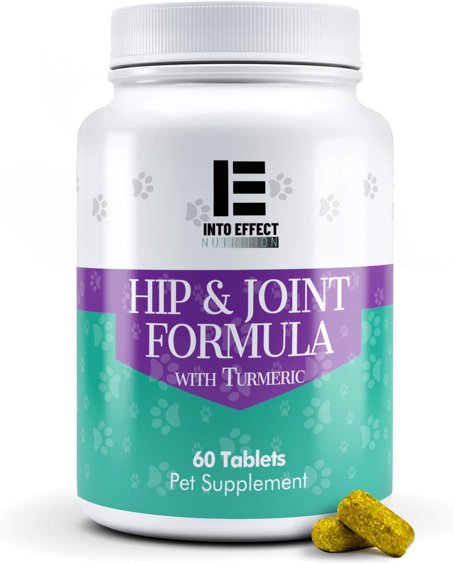 Into Effect Hip and Joint Formula with Turmeric Complex Supplement for Dogs with Glucosamine, Chondroitin, MSM, and Organic Turmeric - Supports Heal - Provides Relief of Dog Joint Pain - 100% Natural