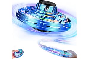 Vantexi Drone for Kids Flying Toys,2025 Upgrade LED Fidget Spinner, Hand Operated Fidget Flying Spinner Toy for Indoor Outdoor,Christmas Birthday Gifts for 6 7 8 9 + Year Old Boys Girls(Blue,ABS)