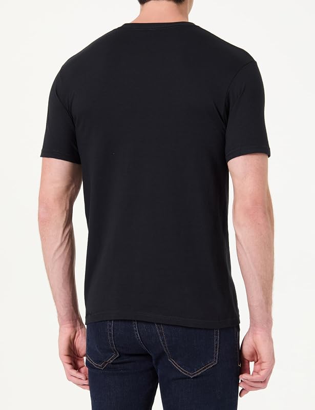 Classic Drop V SS Crew tee-b T-Shirt, Negro/Blanco, M Hombre