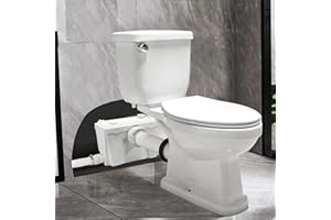 FLODREAM Macerating Toilet with Pump for Basement, Two Piece Upflush Toilet with Macerator Pump, Water Tank, Soft Close Toilet Seat, Elongated Toilet Bowl, Extension Pipe