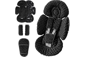 Generic Infant Car Seat Insert Compatible with Mamaroo Swing & Graco Swing and Infant Car Seat, Newborn Insert Baby Head Body Support, Reversible Design, Breathable Soft Fabric, 1Pcs - Dot, Black