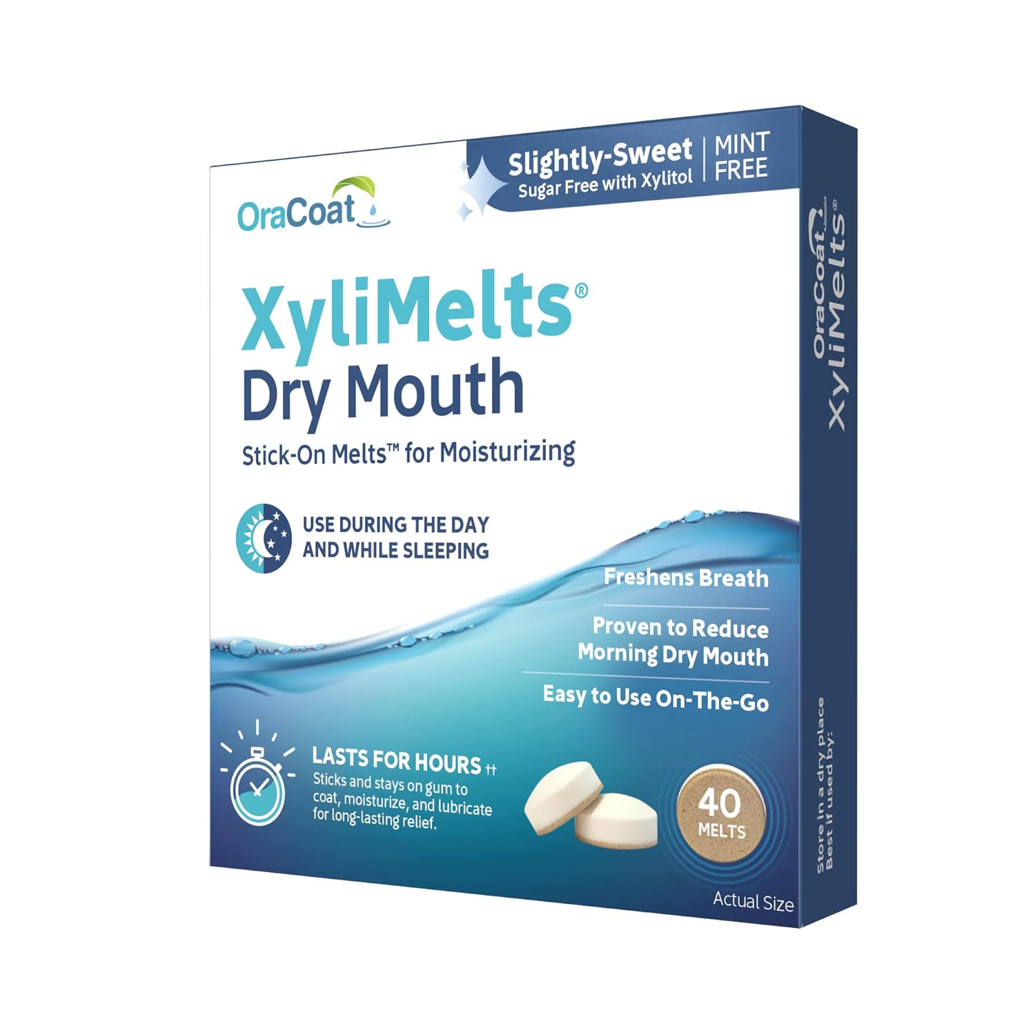 OraCoat, XyliMelts for Dry Mouth Care 160 discs, All Natural, Gluten Free, No Preservatives, Helps Neutralize Acids.: Beauty