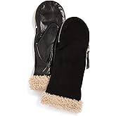Carolina Amato Women's Shearling Cuff Mittens