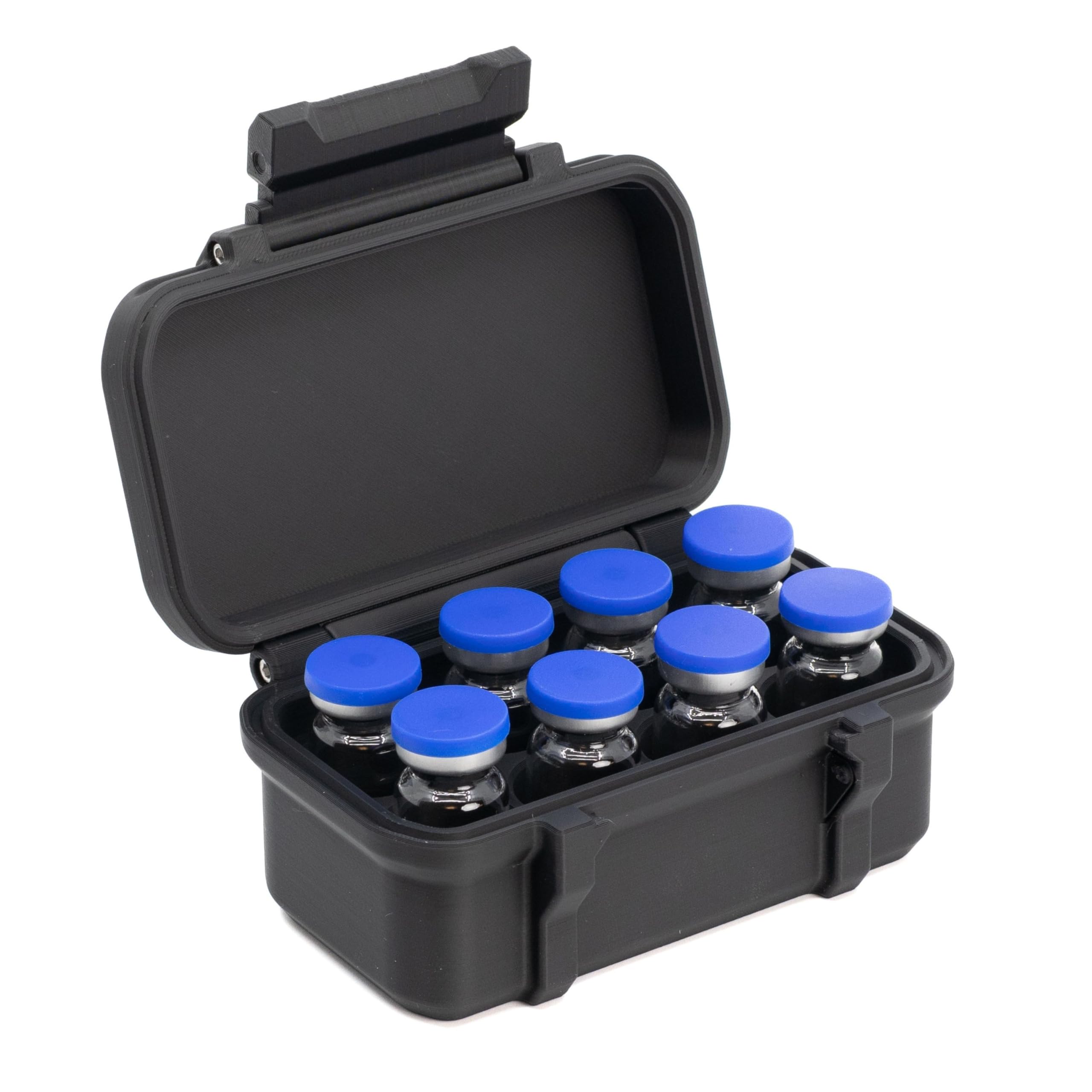 View 1 of 10ml Vial Case for Insulin and Peptide Vials | Holds 8 Vials | Rugged Hard Case Design