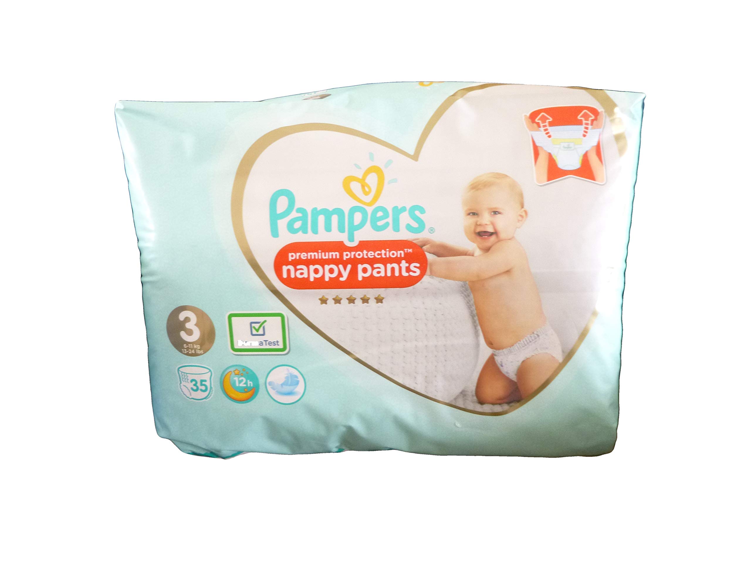 Pampers Premium Protection Pants Size 3, 35 Nappy Pants, Soft