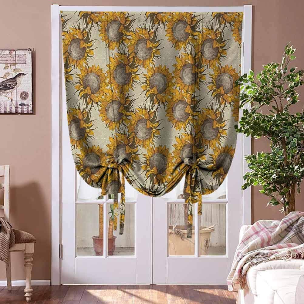 Bedroom Curtains Sunflower Bowknot Drapery Valance Panels