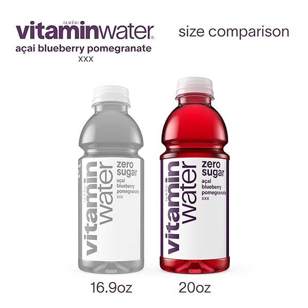 VITAMINWATER ZERO XXX, ELECTROLYTE ENHANCED WATER W/ VITAMINS, AÇAI-BLUEBERRY-POMEGRANATE DRINKS, 20 FL OZ, 24 PACK