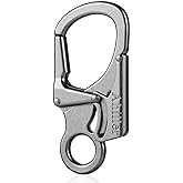 Ahiller Dual Lock Carabiner Clip, Zinc Alloy Keychain for Outdoor | Anti-Misopening Safety Design, EDC Gadget, Clip Keys/Dog Leashes/Backpacks, Electroplated Rust-Proof, Max 220lbs Load
