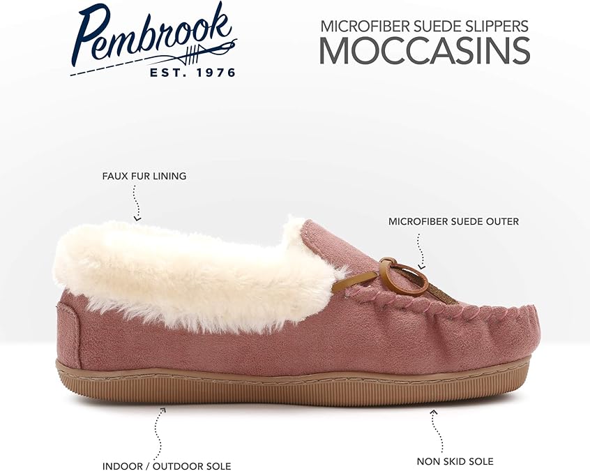 ladies moccasin slippers with outdoor sole