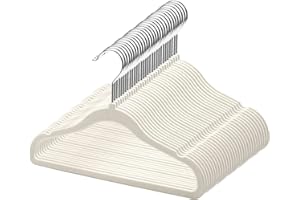 GoodtoU Kids Velvet Hangers,30 Pack Baby Hangers for Closet Non Slip Velvet Clothes Hanger Coat Hangers for Toddler Children Infant Hanger (Ivory 30Pack)