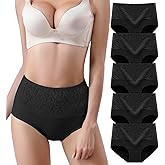 youlehe Women's Cotton Underwear Briefs High Waist Full Coverage Soft Breathable Panties