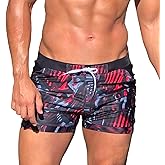 Taddlee Men Swimwear Swimsuits Flower Print Surf Board Boxer Shorts Trunks Long