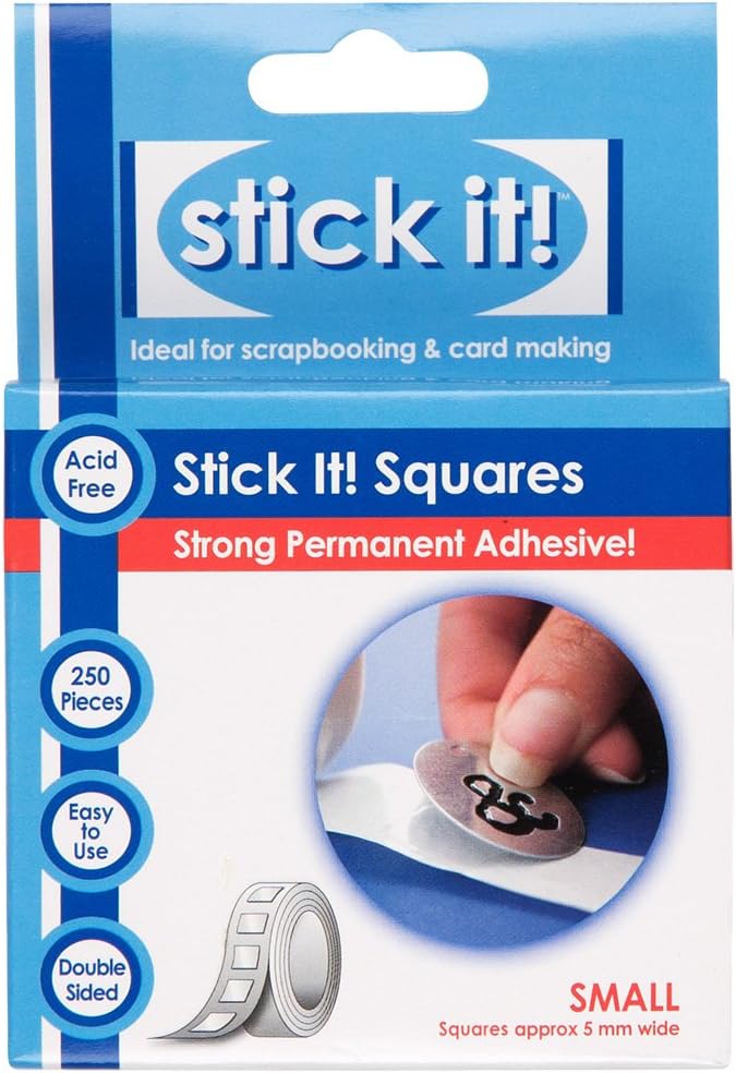 Stick it 5 mm 250-Piece Small Adhesive Square, White