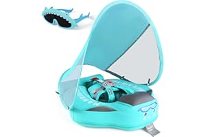 Joyooss Mambobaby Float with Canopy, Never Flip Over Baby Pool Float Float with Canopy Non Inflatable Infant Pool Float, Water Float with Removable UPF 50+ UV Baby Floaties for 1 year old 0-36 months