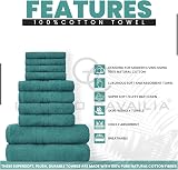 GC GAVENO CAVAILIA 10-Piece Towel Bale Set 450 GSM Teal Cotton view 2