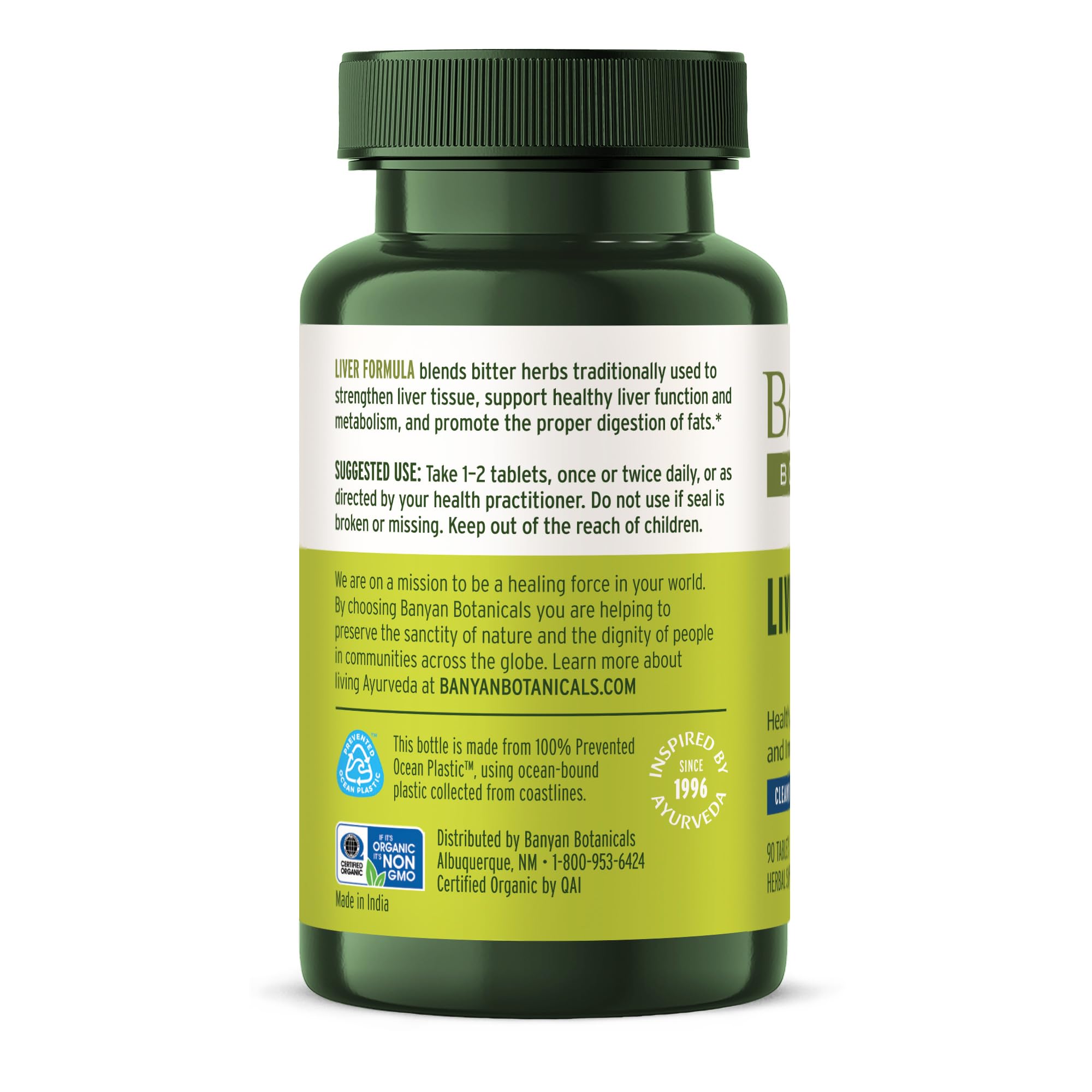 Banyan Botanicals Liver Formula - USDA Organic, 90 Tablets - Cleansing Bitter Herbs to Detoxify The Liver & Gallbladder*
