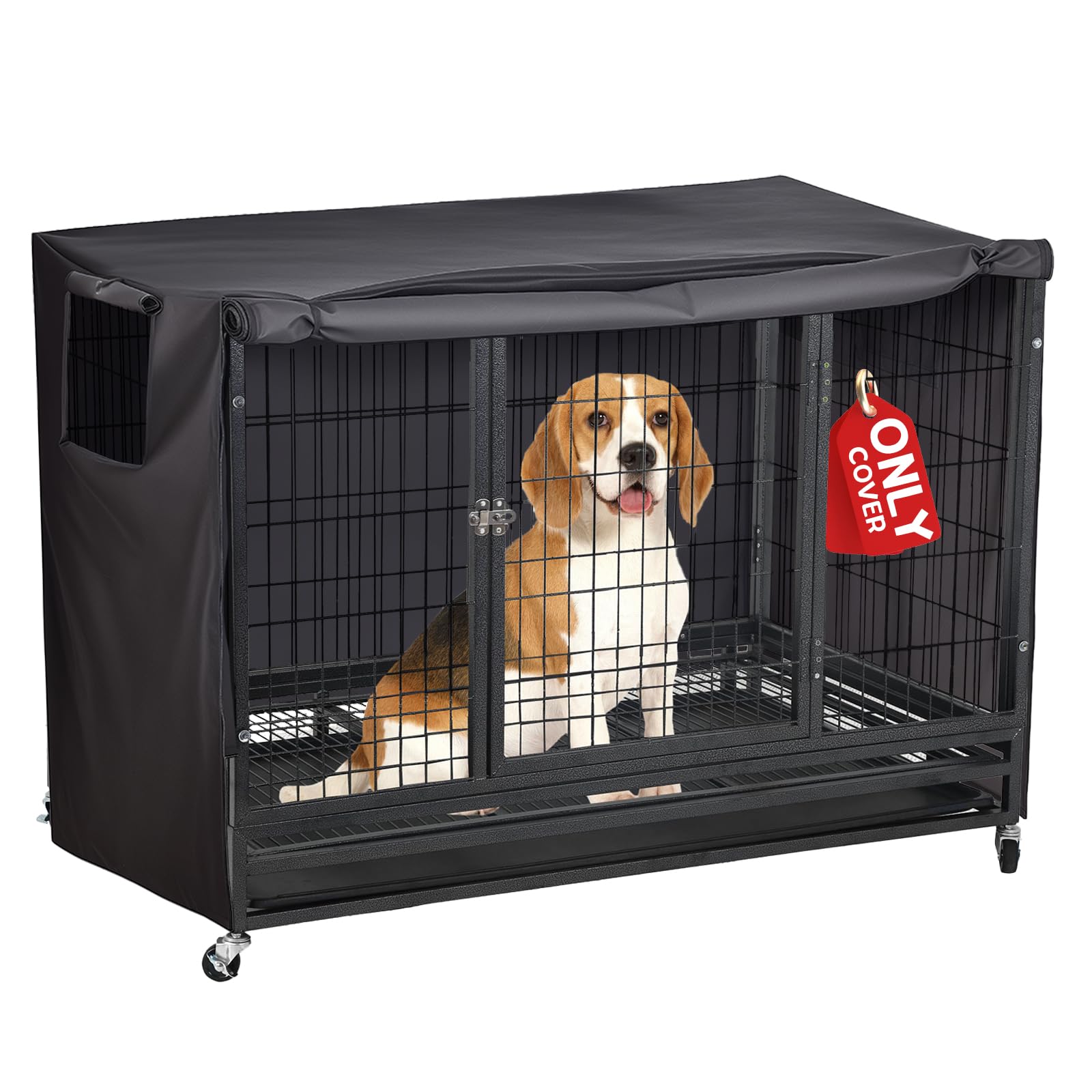 Photo 1 of ZAOBAS Dog Crate Cover 36 Inch Heavy Duty Durable 600D Polyester Insulated Dog Kennel Cover for Dog Cage, Dog Cage Cover Fit for Most Wire Pet Crates (ONLY Cover)