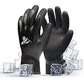 Waterproof Gloves for Men and Women, Freezer Gloves with Grip, Double Nitrile Dipped for Extreme Oil Repellent, for Construction, Mechanics, Mining, Plumbing, Black, Medium