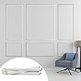 Hungbak Pre-Cut Accent Wall Molding Trim Kit, 6 Frames Premade Wainscoting Panels for Interior Decoration, Ready to Assemble Chair Rail Moulding