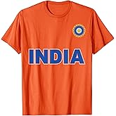 Team India Cricket (Orange Kit & Blue) T-Shirt