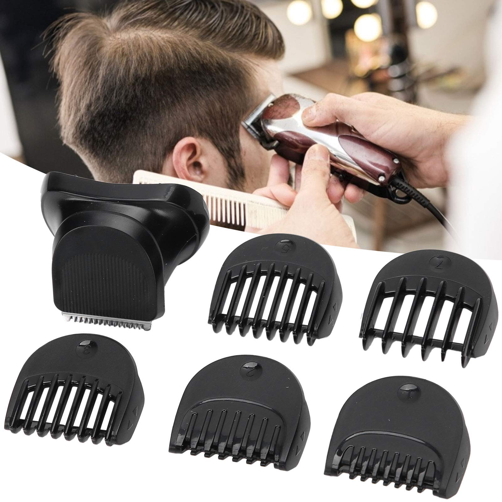 Electric Shaver Beard Trimmer Head Compatible + 5pcs Guide Comb Trimming Set with Braun Series 3, BT32 Razor Head Replacement Razor Blade