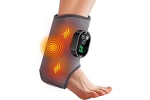 Yincook Cordless Ankle Massager with Heat, Foot and Ankle Heating Pad for Circulation & Pain Relief, Rechargeable Heated Foot