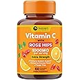 Extra Strength Vitamin C 1000 mg - Chewable Vita C for Powerful Immune Support with Vitamin C & Rose HIPS - Potent Dietary Chewable Vitamin C Supplement, Vegan, Gluten-Free, Non-GMO - 60 Tablets