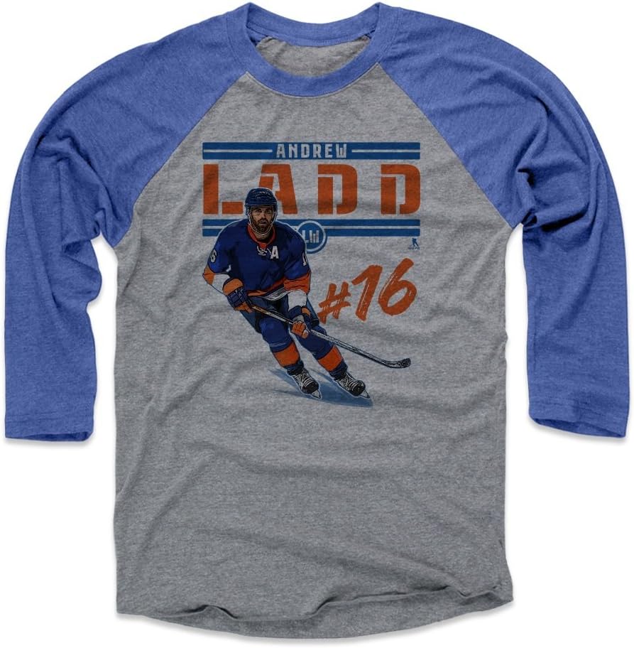 500 LEVEL Andrew Ladd Shirt - Vintage New York Hockey Raglan Tee - Andrew Ladd Play