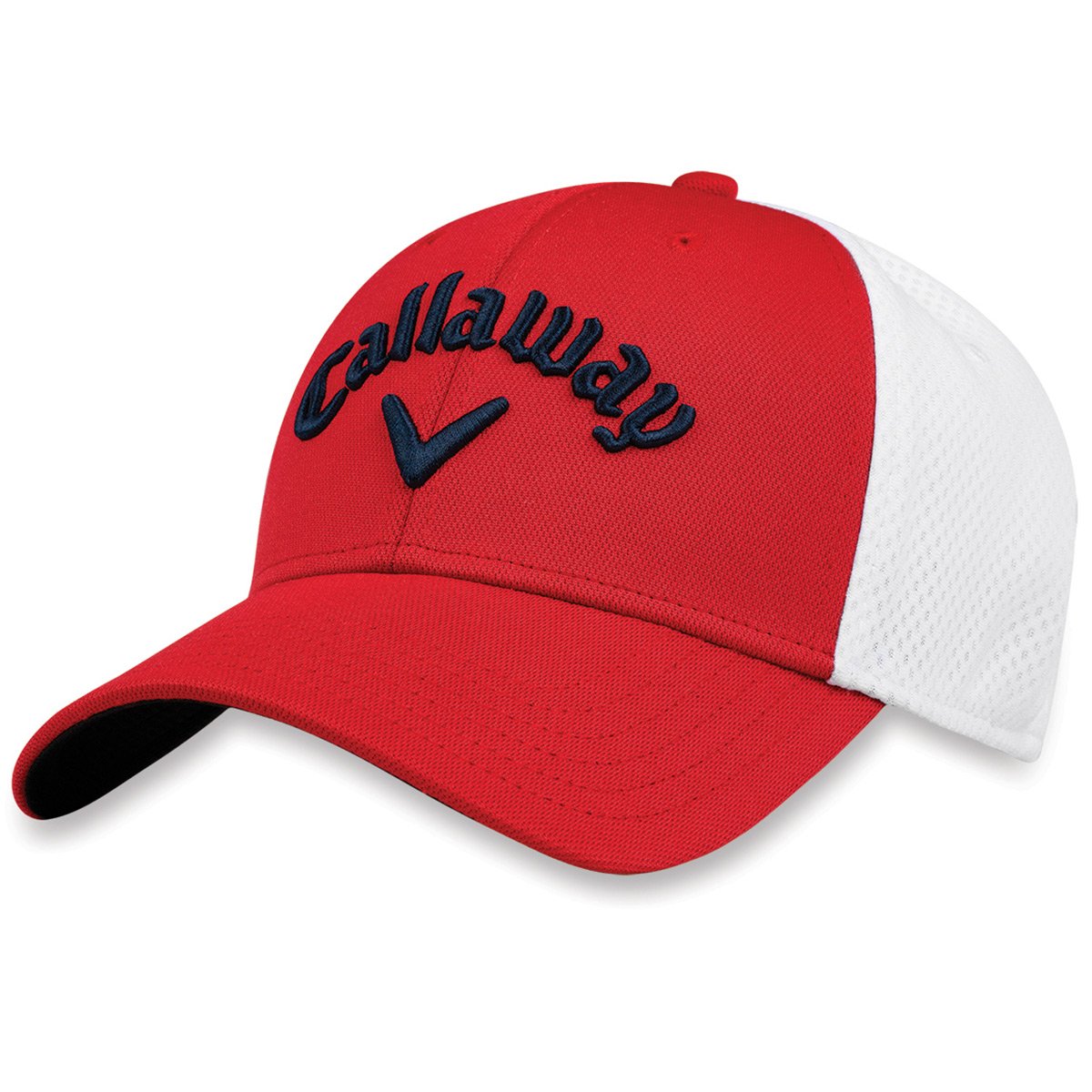 Callaway Unisex Adult Mesh Fittes Headwear - Red/White Small/Medium