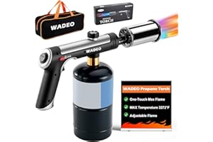 Powerful Propane Torch Gun,Kitchen Cooking Torch with One-Touch Max Fire, Cooking Blow Torch Gun with a Safety Lock, Adjustab