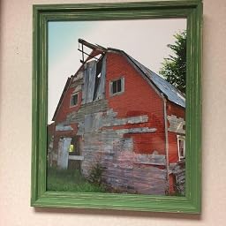 The Rusty Roof Distressed Cimarron Picture Frame – Solid Wood, Leafy Green, Clear Glass