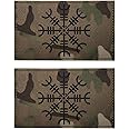 AliPlus Viking Aegishjalmur Helm of Awe Patches - IR Reflective, Laser Cut, Tactical Morale Patches - 2 Pcs, 5 * 3 Inches