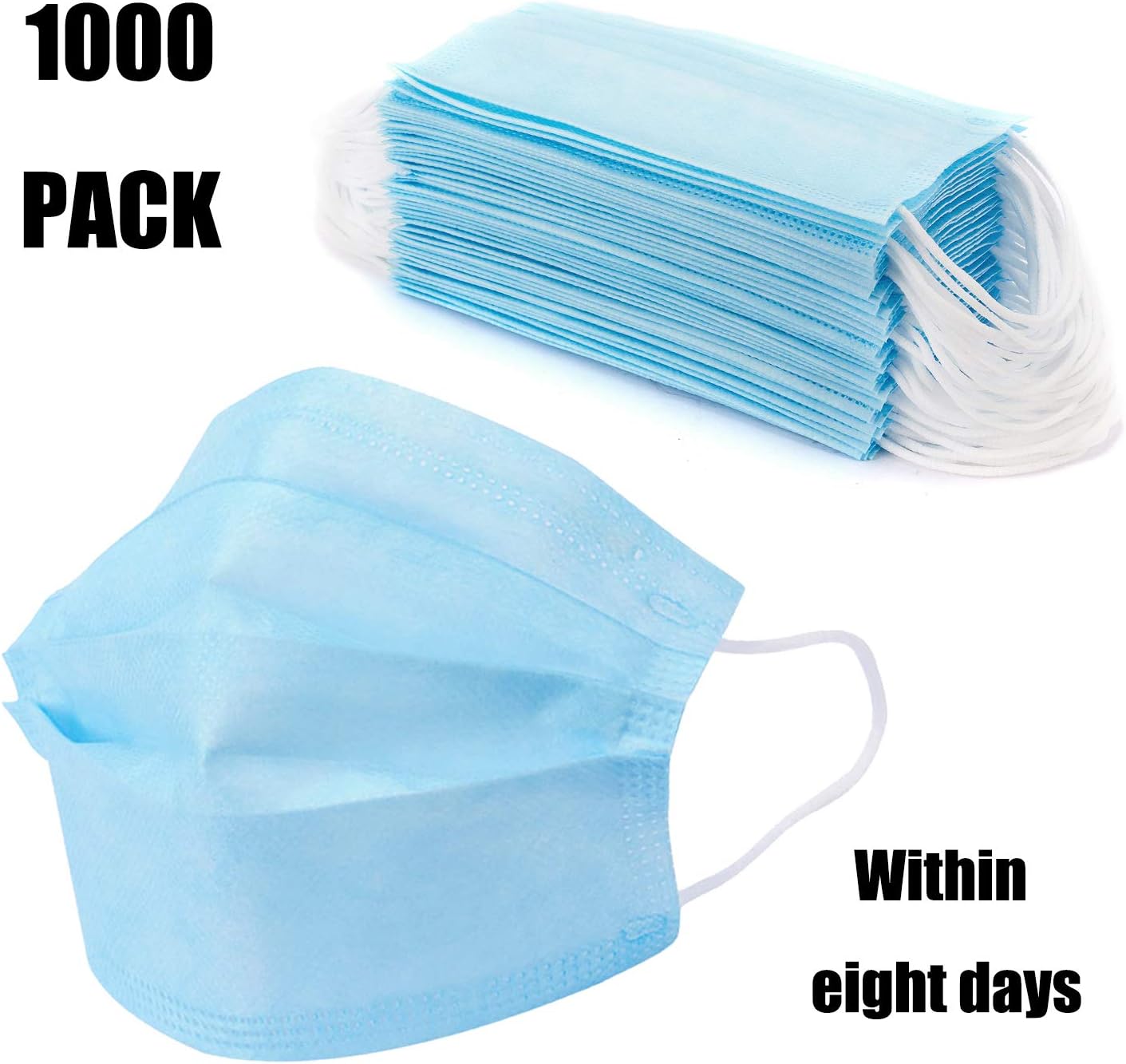 1000 PCS Face Mouth Cover Disposable Guard tool Surgical masque anti pollution 3 Layers for protection
