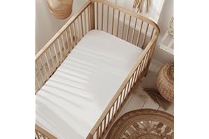 Wovenx Organic All in One Crib Sheet and Mattress Protector - Waterproof Protectors - Reusable Washable – Fits Cribs – 52”x28”- with 9” Skirt White