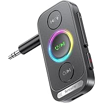 COMSOON AUX Bluetooth 5.3 Adapter For Car & Speakers - LED Screen, Noise Cancelling Calls, Dual Connection, 12H Playtime