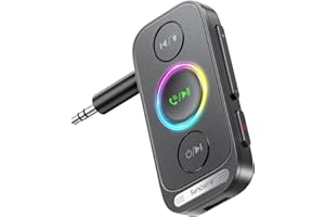 Syncwire Bluetooth 5.4 Receiver for Car, Noise Cancellation Bluetooth 3.5mm Aux Adapter for Car, Wireless Audio Receiver for Home Stereo, Wired Headphone, Hands-Free Call, 22H Battery, Deep Bass