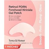 TEREZ &amp; HONOR Retinol PDRN Forehead Wrinkle Patches - Korean Hydrogel Mask for Forehead &amp; Between Eyes, Smooths Fine Lines, Firms &amp; Hydrates with Collagen, Peptide, Fragrance-Free, 7 Sheets